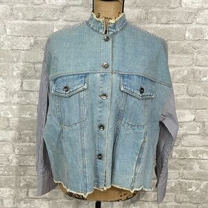 Tea & Cup Denim Shirt Jacket
